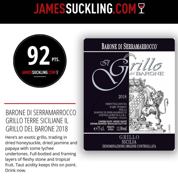 BARONE DI SERRAMARROCCO GRILLO DEL BARONE DOC SICILIA