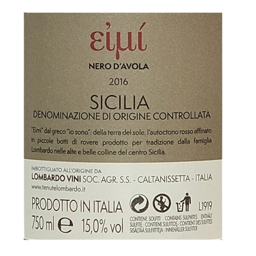 TENUTE LOMBARDO EIMÌ DOC SICILIA