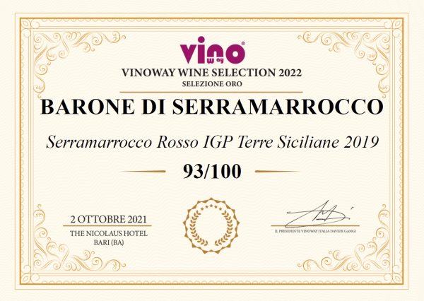BARONE DI SERRAMARROCCO SERRAMARROCCO ROSSO TERRE SICILIANE IGP