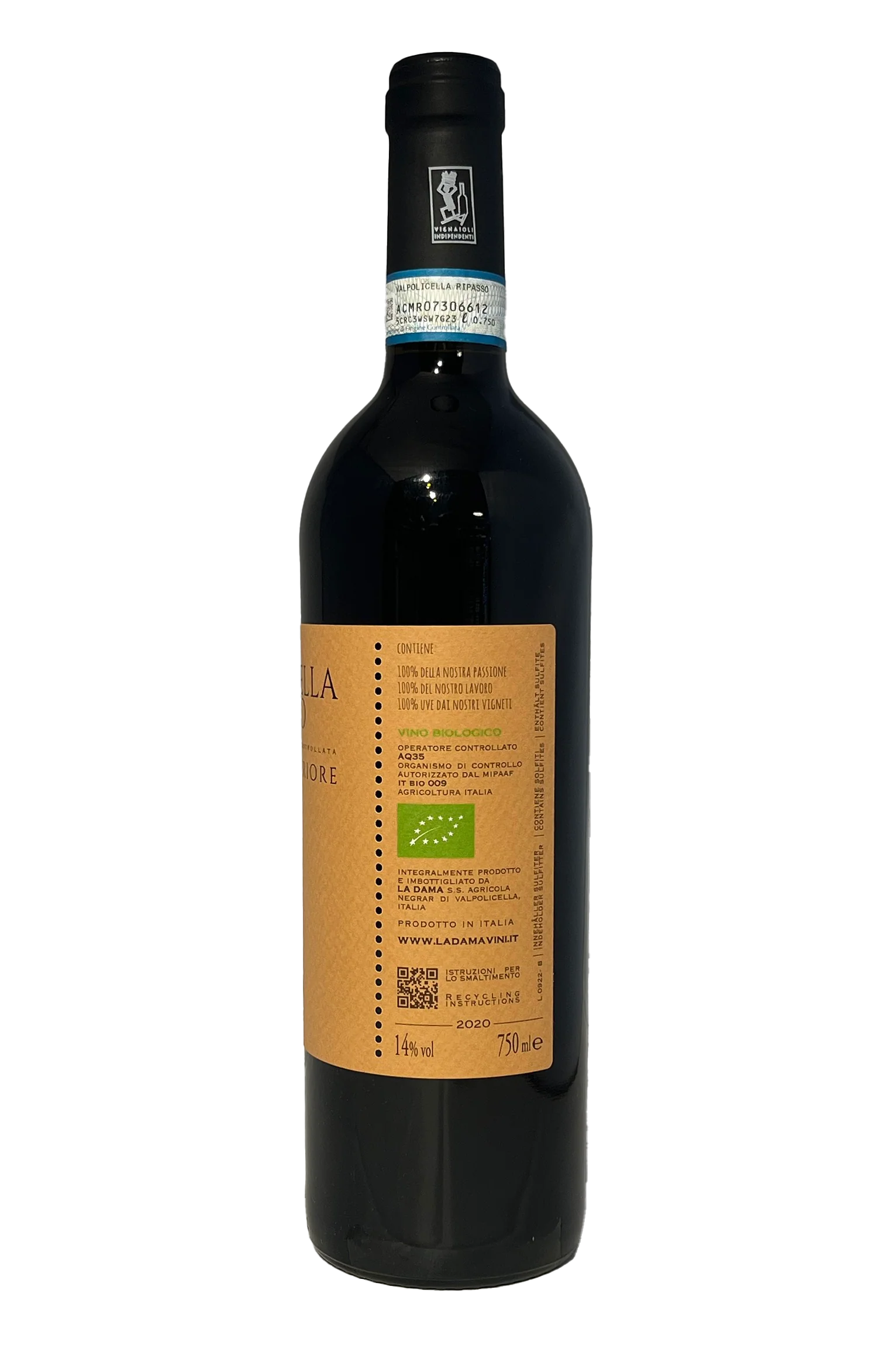 LA DAMA VALPOLICELLA RIPASSO CLASSICO SUPERIORE DOC BIO - obrazek 3