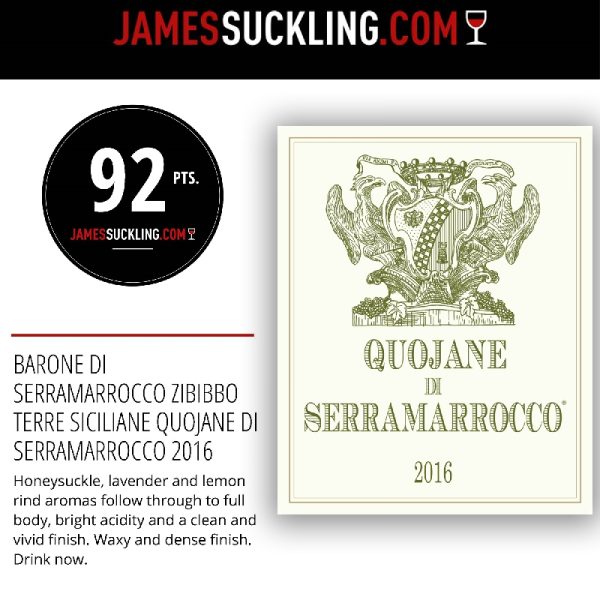 BARONE DI SERRAMARROCCO QUOJANE DI SERRAMARROCCO ZIBBIBO TERRE SICILIANE IGP