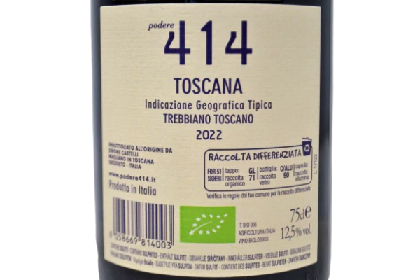 PODERE 414 TREBBIANO TOSCANO IGT BIO
