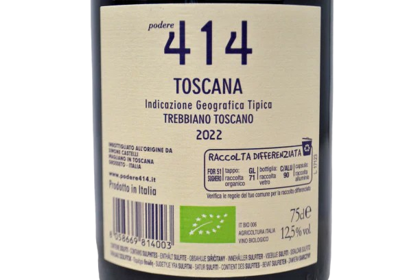 PODERE 414 TREBBIANO TOSCANO IGT BIO - obrazek 4