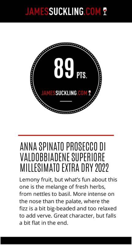 ANNA SPINATO VALDOBBIADENE PROSECCO SUPERIORE DOCG EXTRA DRY