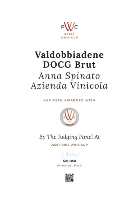ANNA SPINATO VALDOBBIADENE PROSECCO SUPERIORE DOCG BRUT - obrazek 13