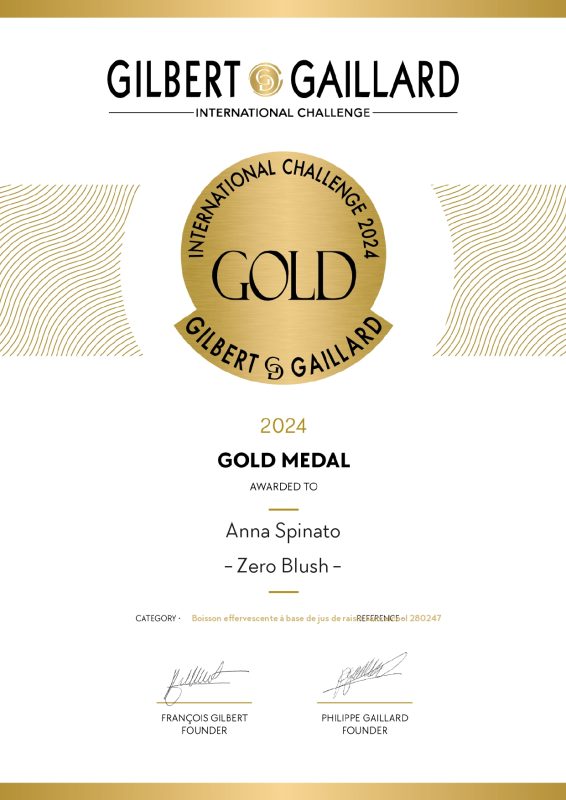 ANNA SPINATO "ZERO BLUSH" ROSÉ SPARKLING SWEET GRAPE JUICE 0%