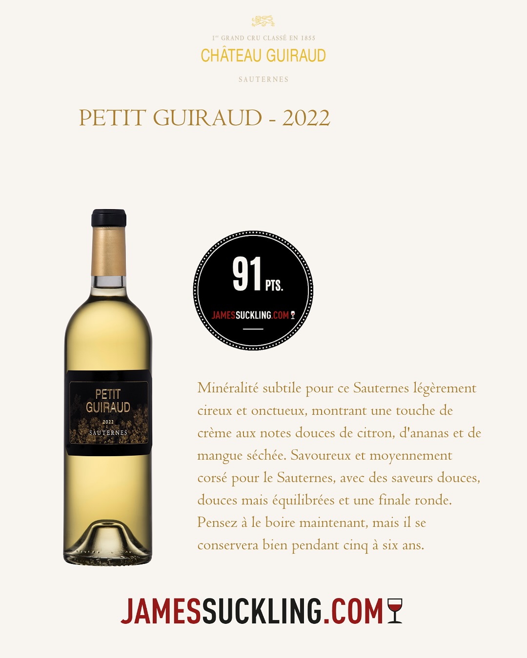 CHÂTEAU GUIRAUD PETIT GUIRAUD SAUTERNES - obrazek 2