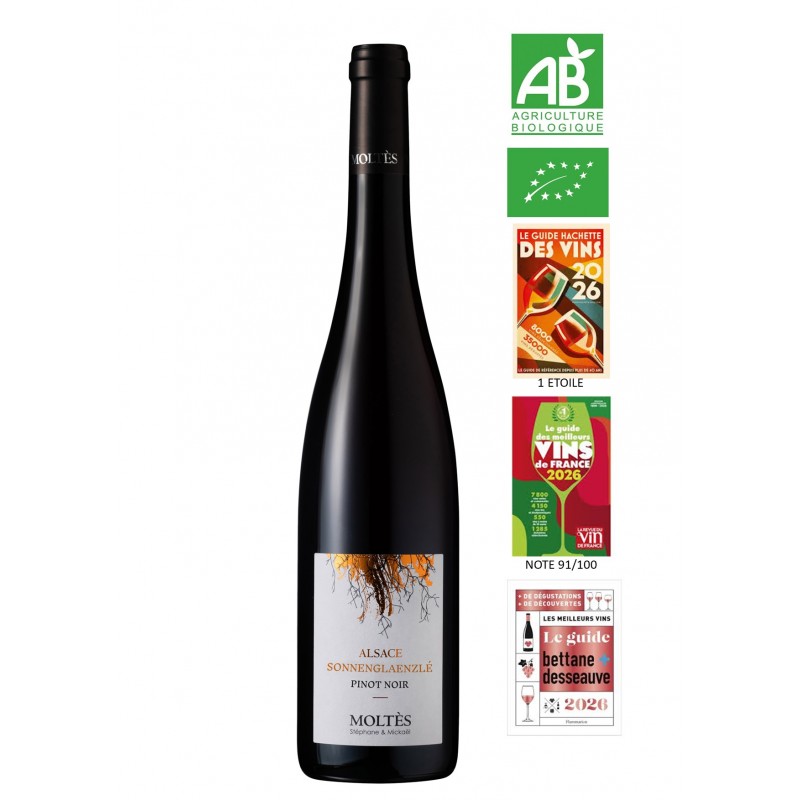 MOLTÈS PINOT NOIR SONNENGLAENZLÉ TERROIR AOC ALSACE BIO - obrazek 2