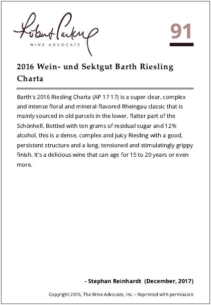 WEIN-UND SEKTGUT BARTH RIESLING CHARTA-WEIN BIO RHEINGAU - obrazek 5