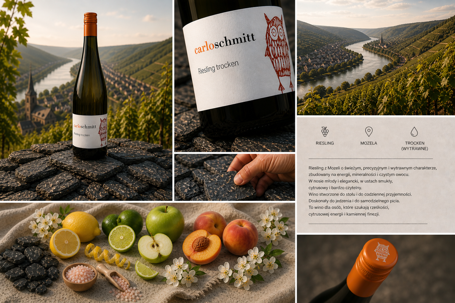 WEINGUT CARLO SCHMITT VOM SCHIEFER RIESLING TROCKEN MOSEL - obrazek 2